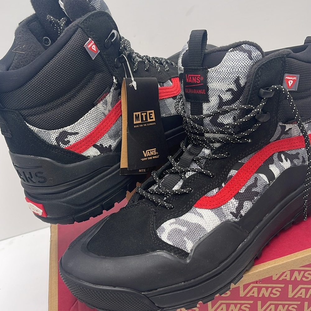 Vans Men’s Black Red High-Top Sneakers Boots Ultrarange Exo
Arctic Camo Black - Picture 10 of 16